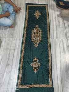 Venta caliente elegante verde somalí Dirac Saree con abalorios detallados para ocasiones especiales disponibles para la venta - Product Image 3