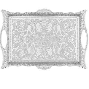 ถาดโลหะเสิร์ฟอาหารมาตรฐานสูงสีดำสำหรับปาร์ตี้ในร่มอุปกรณ์ครัวถาดเสิร์ฟกาแฟชาอาหาร - Product Image 6