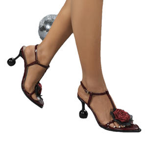 Escarpins de soirée à bout ouvert pour femmes, scintillants, avec talons hauts et strass étincelants, idéaux pour les soirées estivales et les clubs - Product Image 5