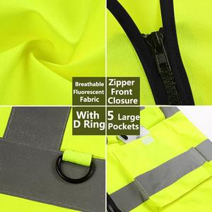 Vente en gros de vestes de travail en polyester 100% gilet de sécurité de construction réfléchissant haute visibilité avec gilet de travail étanche - Product Image 3