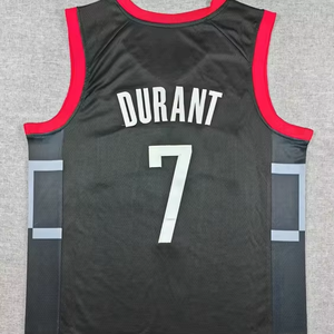 Nuevos Estilos y Alta Calidad, Baloncesto, Bordado para Hombre, Cosido, Negro y Blanco # 7 camisetas de los Houston Rockets de Kevin Durant - Product Image 1