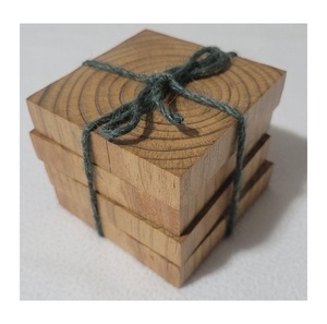 Elegant square wooden walnut coasters handcrafted plain <b>polished</b> finish eco friendly durable design suitable for dining tables - Product Image 4