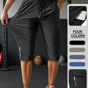 Pantalones cortos atléticos Tamaño DE LA UE 80% Poliéster 20% Spandex Logotipo personalizado Joggers Correr Gimnasio Ropa deportiva Hombres Pantalones cortos de entrenamiento DDP envío - Product Image 3
