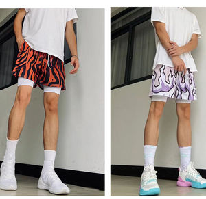 Pantalones Cortos de Baloncesto Personalizables, Económicos, de Malla Sólida y Sedosa de Alta Densidad, de Doble Cara, de 5.5 Pulgadas, con Forro de Compresión - Product Image 4