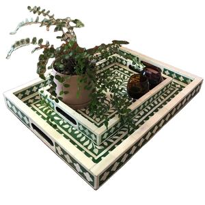 Plateau de service exclusif en incrustation d'os de designer avec taille et options de couleur personnalisées pour les maisons modernes, les hôtels et les intérieurs élégants - Product Image 5