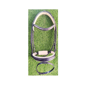 Meilleure vente de bride en cuir de cheval avec bride en cuir fantaisie de style muserolle croisée au prix de gros - Product Image 5