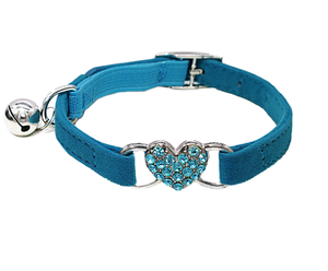 <span class=keywords><strong>Collar</strong></span> de nailon para mascotas para gatos, perros, agua, diamante, amor, franela, estampado de corazón, suave, cómodo con campana, decoración de cinta de estilo bonito - Product Image 3