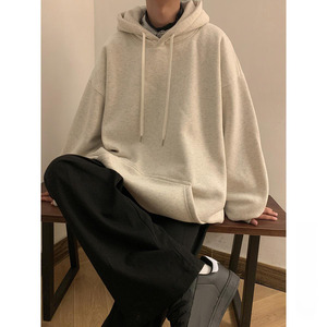 Spring New Solid Color <b>Hoodie</b> Men's Casual Loose Fit <b>Couple</b> Sweatshirt - Product Image 6
