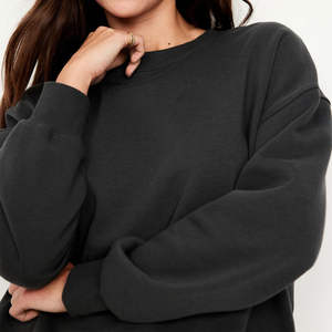 Sweat-shirt femme élégant avec un matériau doux uni coupe ample confortable séchage rapide décontracté Street Wear sweat-shirt pour femme - Product Image 2