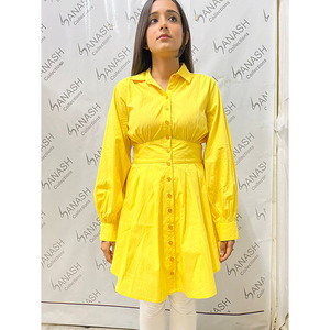 Good Looking Classy Brand Ropa de mujer 100% Algodón Color sólido Camisa de manga larga para mujer Tejido Estilo de fiesta Fabricado India - Product Image 2