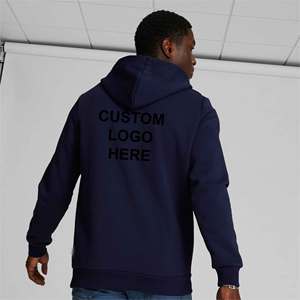 Sweats à capuche pour hommes logo personnalisé brodé et imprimé conception de logo OEM couleur bleu marine sweats à capuche pour hommes vente en gros - Product Image 5