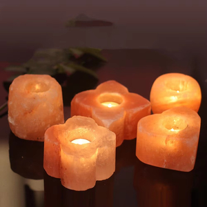 100% artisanat naturel rose lampe au sel de l'Himalaya sur mesure lampe à thé et bougeoir matériel de bougie Antique - Product Image 3