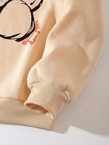 Pulls molletonnés amples tricotés Casual Street Style imprimés pour femmes avec épaules tombantes - Product Image 3