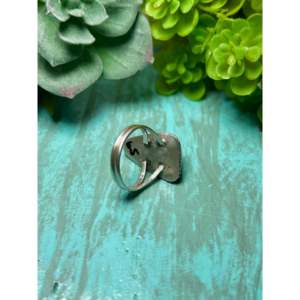 Bague statement en argent sterling opale faite à la main par des artisans navajo, style bohème chic et romantique, incrustation de pierres naturelles, taille 6.75, pour un usage quotidien - Product Image 4