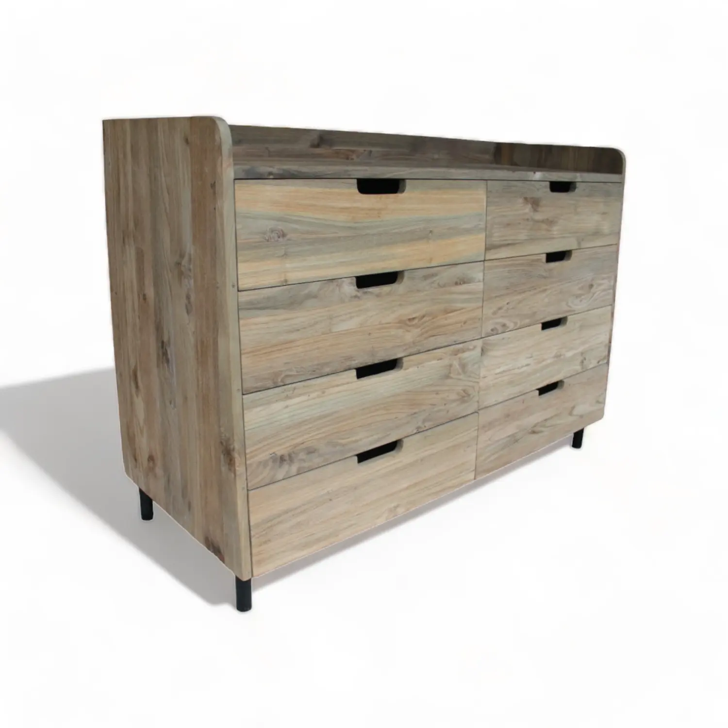 Cómoda de teca de madera de alta calidad, cómoda de 6 cajones en muebles de madera de teca reciclada, cómoda rústica para muebles de dormitorio