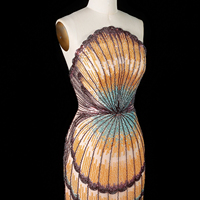 Robe de soirée sirène Jancember LSZ656 avec un design unique à volants dégradés et des perles, avec une jupe superposée