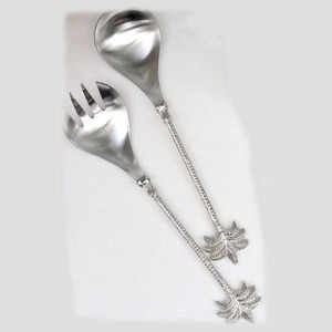 Modern Italian Design Stainless <b>Flatware</b> with White Handle Guangzhou Salad Server Set Including Spoon and Fork - Product Image 5