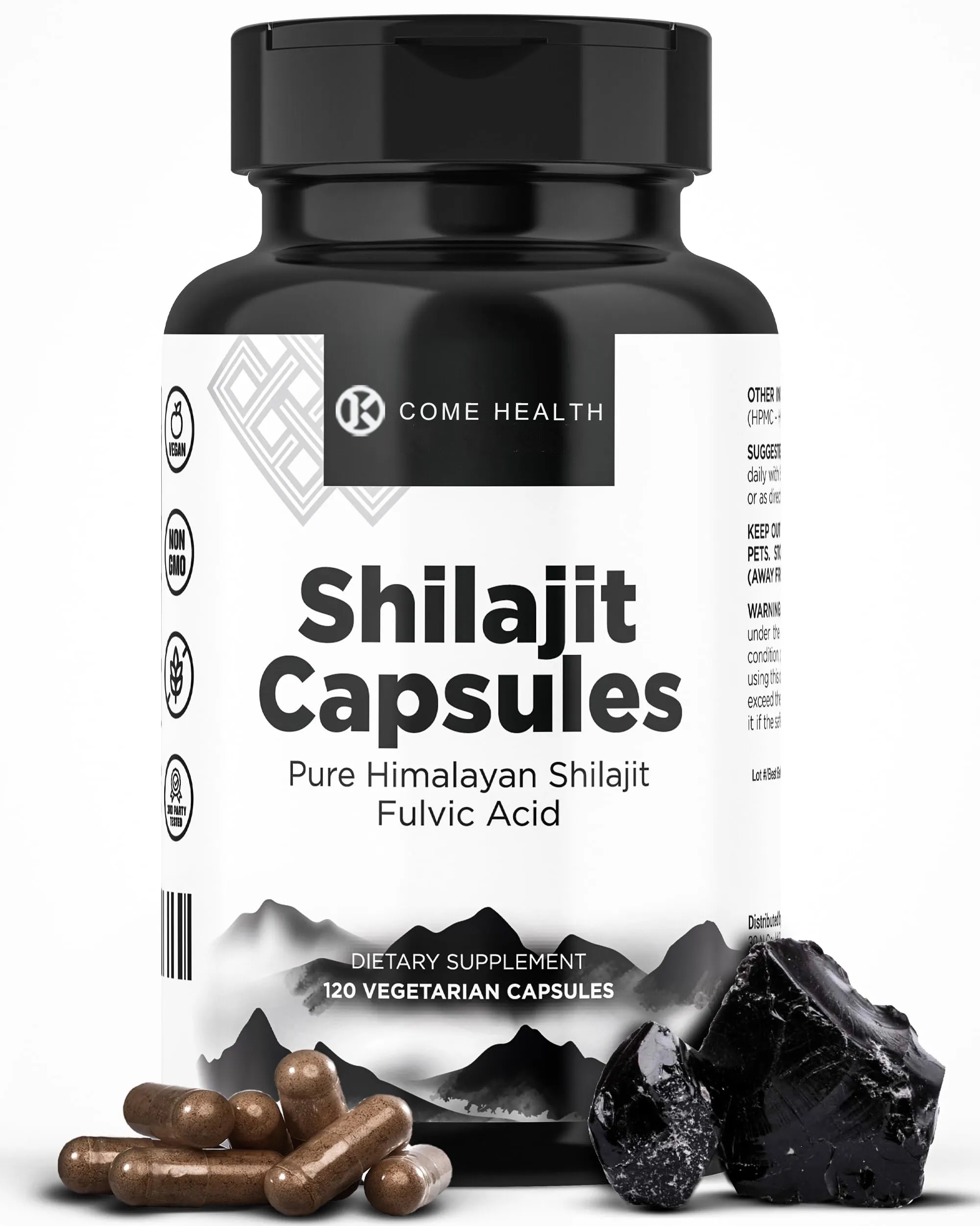OEM Private Label Shilajit Capsules Pure Himalayan Shilajit Extract Anti-Aging Improve Digestion Fulvic Acid Shilajit Capsules