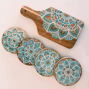 walnut coasters Cute Natural <b>Wooden</b> Square Coasters Indoor Outdoor Decorative Saucer Mats Perfect Pads for Home Hotels Tea Table - Product Image 6