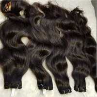 Cheveux humains indiens bruts pour tissage machine double trame, ondulation naturelle, lot de 3 paquets, 10-28 pouces, noir naturel, pour tête entière, non traités