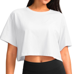 Top Deportivo Corto Transpirable y Ecológico con Estampado Puff, de Secado Rápido, Talla XS, Corte Holgado, Manga Corta, Tejido de Punto, Venta al Por Mayor - Product Image 4