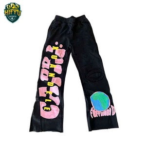 Pantalon de survêtement évasé de haute qualité pour hommes avec impression 3D personnalisée pour pantalons en polaire empilés taille moyenne pour style de rue urbain - Product Image 1