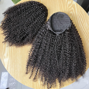Afro kinky xoăn đuôi ngựa tóc con người clip trong phần mở rộng Tóc Dây kéo đuôi ngựa humain tóc - Product Image 2
