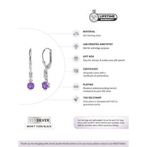 Pendientes colgantes de amatista de plata 925 Vintage para mujer, material principal de oro chapado en oro de 18 quilates, estilo de gota para bodas - Product Image 2