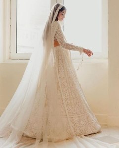 Thiết kế mới nhất nặng Sequins làm việc lehengas <span class=keywords><strong>Net</strong></span> mềm với dupatta - Product Image 4