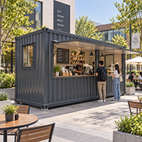 Restaurant modulaire en conteneur Etodevice avec équipement de cuisine pour café, restauration rapide et services à emporter