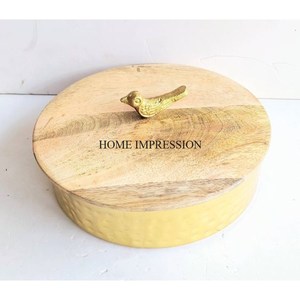 Table à manger finie en bois fait d'émail, pièce maîtresse de table Chapati Roti de service - Product Image 6