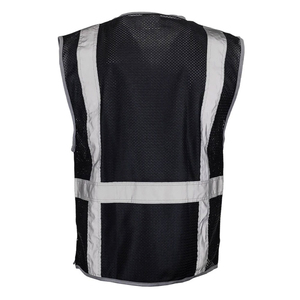 เสื้อกั๊กสะท้อนแสงแบบมีซิปสำหรับงานก่อสร้าง ความปลอดภัยในการทำงาน  ออกแบบลำลอง บริการ OEM - Product Image 5