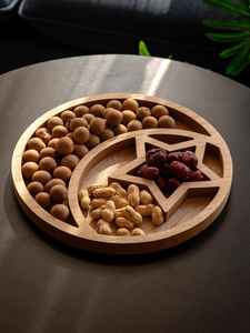 Bandeja de Madera Maciza con Diseño de Luna y Estrella para Servir en Ramadán, Plato Decorativo Eid Mubarak, Plato para Aperitivos, Dátiles, Regalo Artesanal para Fiestas Islámicas - Product Image 4
