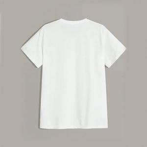 2025เสื้อยืดแขนสั้นแฟชั่นผู้ชาย, เสื้อยืดคอกลมทรงหลวมสีขาว & ดำสำหรับฤดูร้อน - Product Image 6