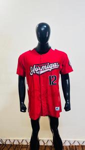 Maillot de baseball imprimé personnalisé motif léopard, logo avant, respirant, séchage rapide, évacuation de l'humidité, tissu 100 % polyester pour homme - Product Image 6