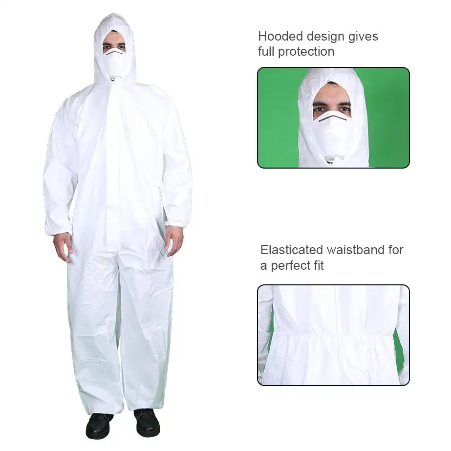 EN14126 disposable safety overalls Type 5 6 waterproof Chemical industry PPE clothing