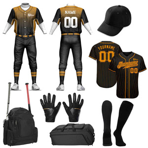 Tenues de baseball à séchage rapide, douces et confortables, 100 % polyester, logo personnalisé, pour l'entraînement et l'usage quotidien. - Product Image 1