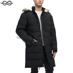 Veste polaire extra longue pour homme Parka d'hiver à capuche Vêtements d'extérieur résistants à l'eau par temps froid - Product Image 3