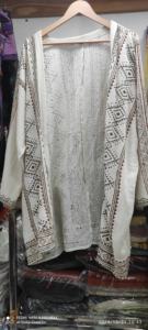 Veldress V-Neck Rayon Crepe Plus Size <b>Top</b> Woven Design Acrylic Stole - Product Image 2