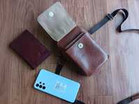 Sac bandoulière classique en cuir avec sangle réglable, poche intérieure, rangement, ceinture de taille, téléphone portable, cartes, portefeuille, pochette