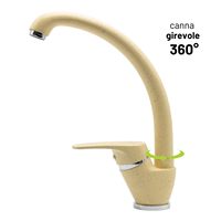 Robinet de cuisine monocommande M RUBINETTERIA Série Benny, bec réglable, couleur Avoine, lot de 1, modèle 2301293_3_1