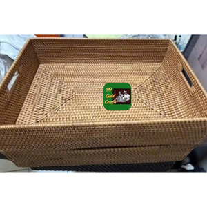 ถาดไม้ไผ่หวายทำมือถาดเสิร์ฟทรงกลมทำจากธรรมชาติสำหรับขนมชากาแฟและที่โชว์ในครัว - Product Image 6