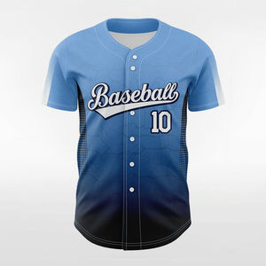 Maillots de baseball pour femmes de qualité supérieure, dernier design, sublimation, rayures blanches et bleu ciel, maillots d'esprit, service OEM pour hommes - Product Image 5