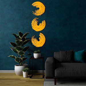 Décoration murale abstraite élégante en métal Sculpture murale moderne artisanale parfaite pour les intérieurs de luxe à la maison et au bureau - Product Image 2