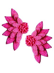 <b>Beaded</b> Earrings for Women Patriotic Orange White Blue Colour for Wedding or Memorial Day - Product Image 2