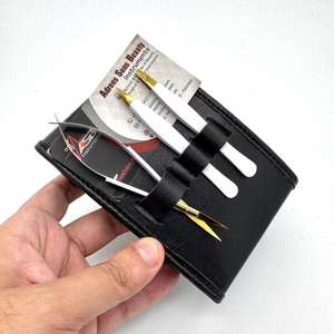 Ensemble de pincettes à sourcils avec logo personnalisé, or, blanc, pointes obliques et pointues, avec ciseaux et étui à ressort pour sourcils pointus - Product Image 2