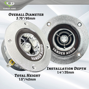 Vander Audio <span class=keywords><strong>25</strong></span> <span class=keywords><strong>mm</strong></span> ไทเทเนียม bullet <span class=keywords><strong>Tweeter</strong></span> ลำโพงอะลูมิเนียมแบบบีบรัดลำโพงติดรถยนต์ - Product Image 4