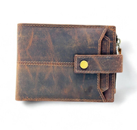 Dompet Lipat Kulit Asli Premium Desainer, Pendek, Anti RFID, Tipis, Buka-Tutup, Mode Pria, Kancing, Grosir