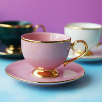 Juego de Tazas de Café de Porcelana Cerámica de Lujo Moderno MEGAPICK M-16, Resistentes al Calor, para Beber Café y Té