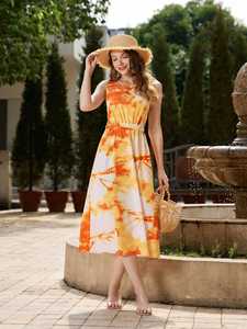 Vestido Maxi Largo sin Mangas con Estampado Tie-Dye, 100% Rayón, Estilo Holgado, Hecho a Mano, Moda para Mujer, Precio al por Mayor 2026 - Product Image 3